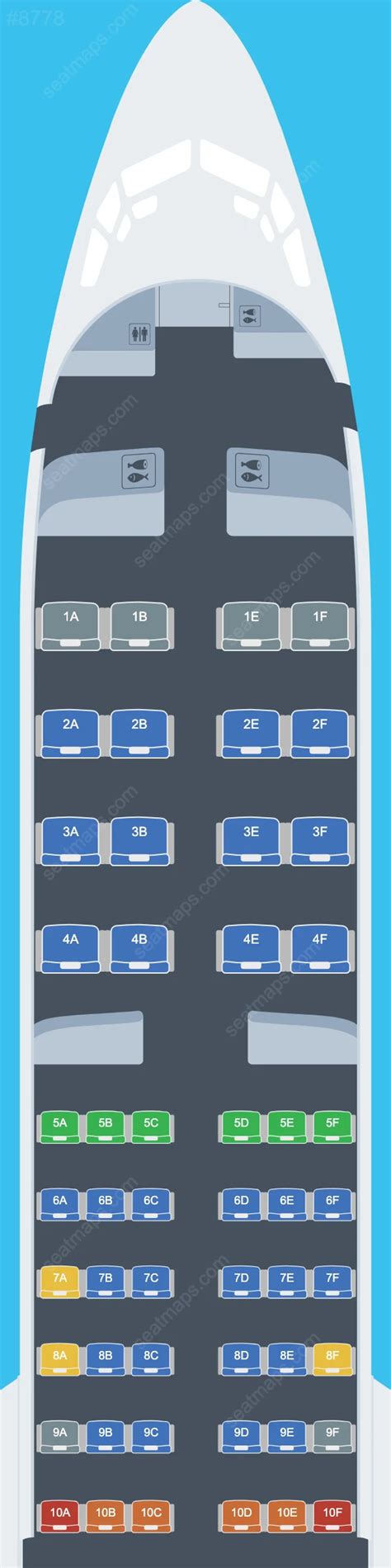 Turkish Airlines Boeing 737 MAX 8 aircraft seat map.